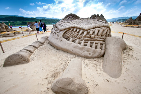 Dinosaur Sand Sculpture