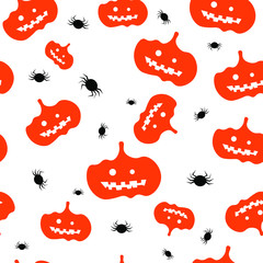 seamless pattern with funny pumpkins