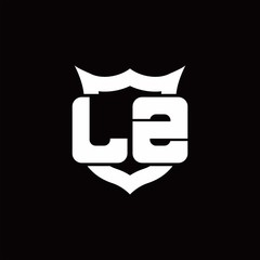 LZ Logo monogram with shield around crown shape design template