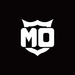 MD Logo monogram with shield around crown shape design template