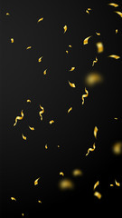 Fototapeta premium Streamers and confetti. Gold streamers tinsel and 