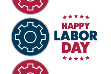 Obraz premium Labor Day in the United States. Holiday concept. Template for background, banner, card, poster with text inscription. Vector EPS10 illustration.