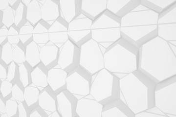 Fototapeta premium Hexagon 3D abstract background. Bees cells honeycomb texture. Three-dimensional render illustration.