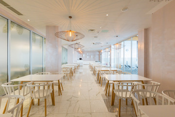 Interior of a empty hotel restaurant