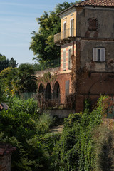 Fototapeta na wymiar An old building partly ruined in the village od Avugliano, near Turin, Italy.