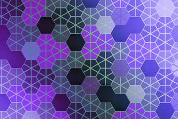 Colorful hexagon 3D abstract background. Bees cells honeycomb texture. Three-dimensional render illustration.