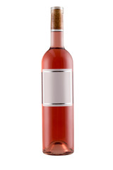Wine bottle mock-up with blank label isolated on white background