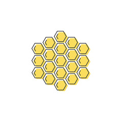 Bee honey logo. Farm natural product. Vector illustration
