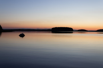 Fototapeta na wymiar Dusk and late sunset of summer time in Lappeenranta, Finland