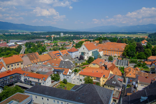 city view of judenburg, senn from the clocktower in the austrian region steiermark