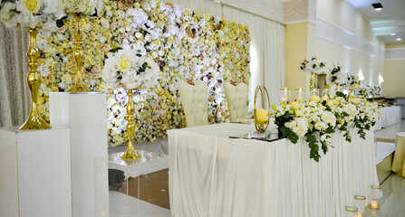 Table set for bride and groom