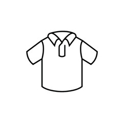 Polo shirt thin icon isolated on white background, simple line icon for your work.