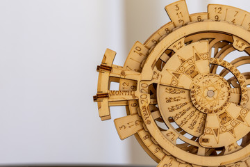 Details of a nice wooden perpetual calendar: September-2020