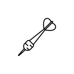 Dart thin icon isolated on white background, simple line icon for your work.