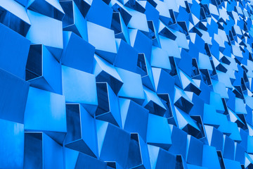 Modern architecture background. Building exterior. Blue background.