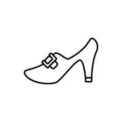 Female shoe thin icon isolated on white background, simple line icon for your work.