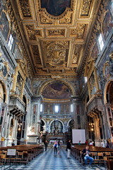 Fototapeta na wymiar Interior of the Basilica della Santissima Annunziata (Basilica of the Most Holy Annunciation)