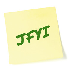 Just for your information initialism JFYI green marker written acronym text, isolated yellow...