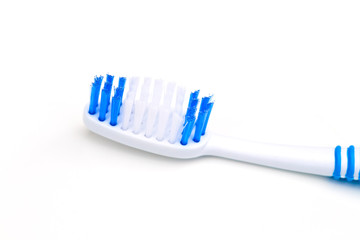 Toothbrush isolated on white background, oral and dental cleaning supplies