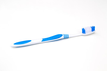 Toothbrush isolated on white background, oral and dental cleaning supplies