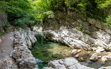 Fototapeta na wymiar gorges of calore in natural park of cilento