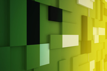 Bricks abstract background. Colorful wall texture. Three-dimensional render illustration.