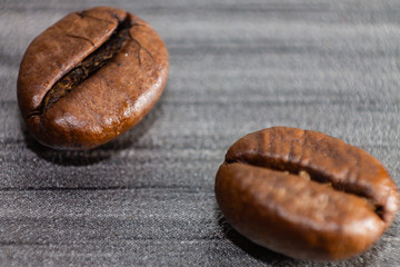 coffee beans on wooden background