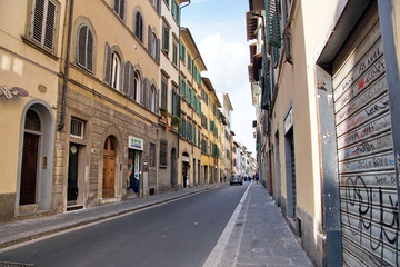 Fototapeta na wymiar View of small street in the historical town of Florence
