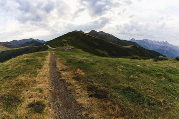 Van area in the Picos de Europa in the middle of the mountain surrounded by green
