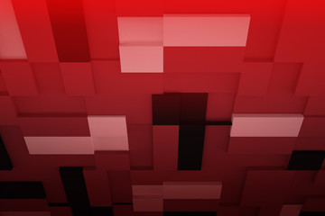 Bricks abstract background. Colorful wall texture. Three-dimensional render illustration.