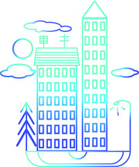 moon and night city infrastructure icon