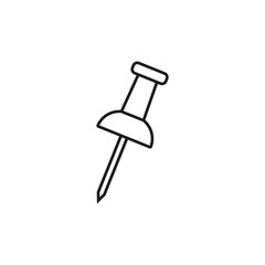 Push pin icon. Vector. Line style. Isolated. 