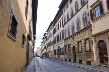 View of small street in the historical town of Florence