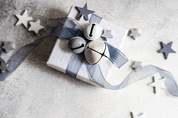 Festive Christmas card concept gift box