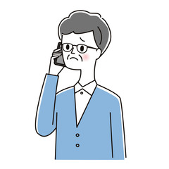 スマホ　悩む　シニア男性