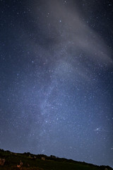 静かな伊吹山山頂よりペルセウス流星群を眺めに星空観察