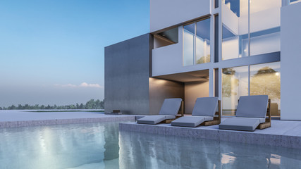 3D Rendering Of Swimming Pool House Visualisation