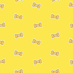 Yellow bow seamless pattern. Simple vector illustration for textile, fabric or wrapping paper