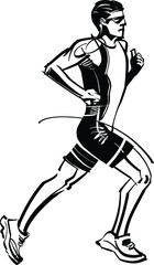 Fototapeta na wymiar vector illustration of a running athlete