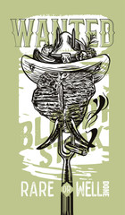 vector illustration of a vintage background with a t bone steak