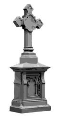 Obraz premium Old creepy headstone illustration on white background