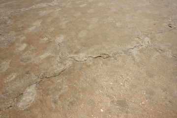 Fototapeta na wymiar Close-up of sand on the beach of the salty pink lake Bursol (Altai Territory).