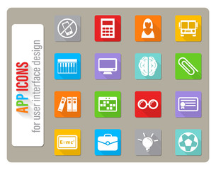 school icon set