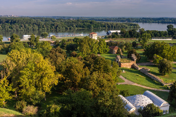 Lower Kalemegdan park view from Belgrade Fortress in Belgrade, Serbia