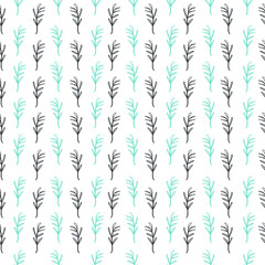 Illustration of a leaf pattern. Floral organic background. Hand-drawn sheet texture.