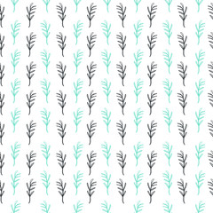Fototapeta premium Illustration of a leaf pattern. Floral organic background. Hand-drawn sheet texture.
