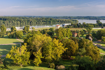 Lower Kalemegdan park view from Belgrade Fortress in Belgrade, Serbia