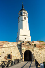 Fototapeta na wymiar Clock tower (Sahat kula) of the Belgrade Fortress (Kalemegdan), Belgrade, Serbia
