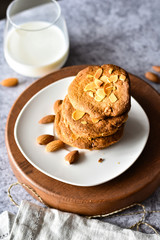 Homemade oatmeal cookies with nuts