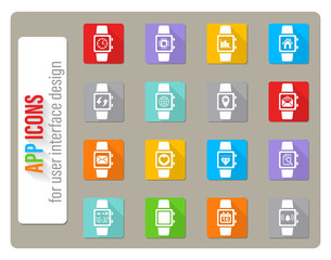 smart watch icon set